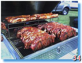Rib racks fit nicely on our trailer-mounted grills