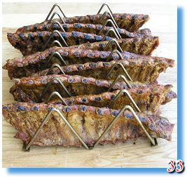 Stainless steel rib racks for barbecues