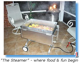 The Steamer cooks seafood on your porch